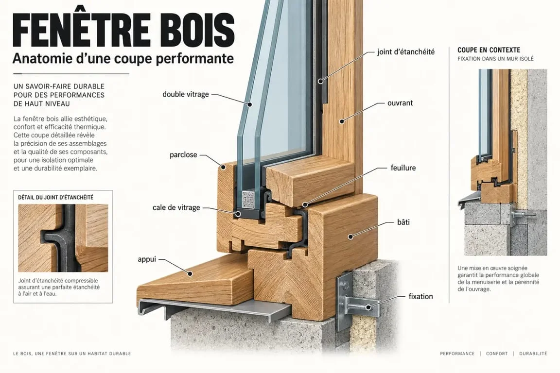Schéma technique d'une menuiserie pour un menuisier à Strasbourg