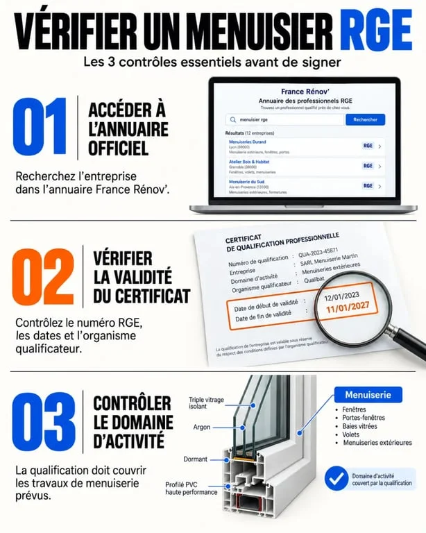Étapes de vérification d'un menuisier RGE pour vos travaux de rénovation
